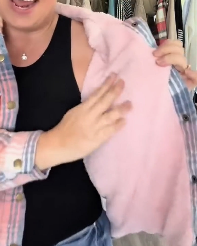 Andrea's™ | Karierte Kapuzen-Wollmantel