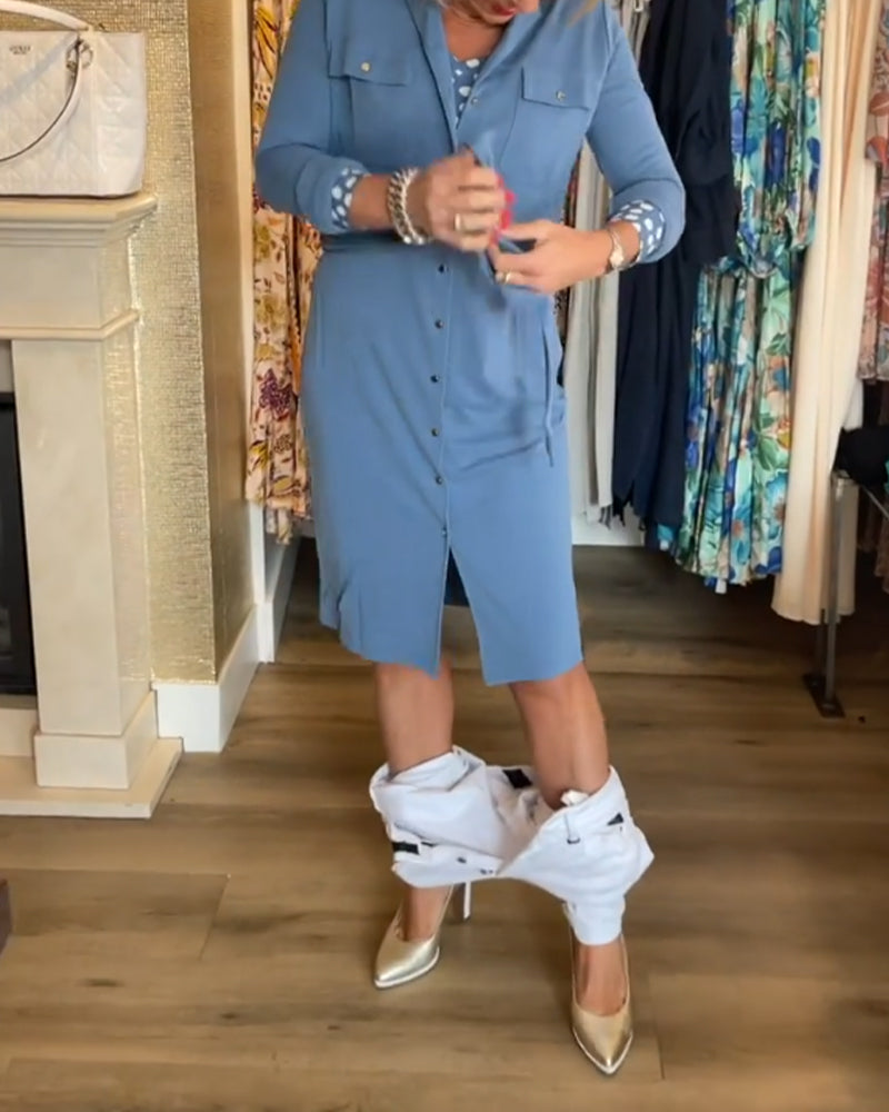 Andrea's™ | Geknöpfter mantel mit lässiger volltonfarbe