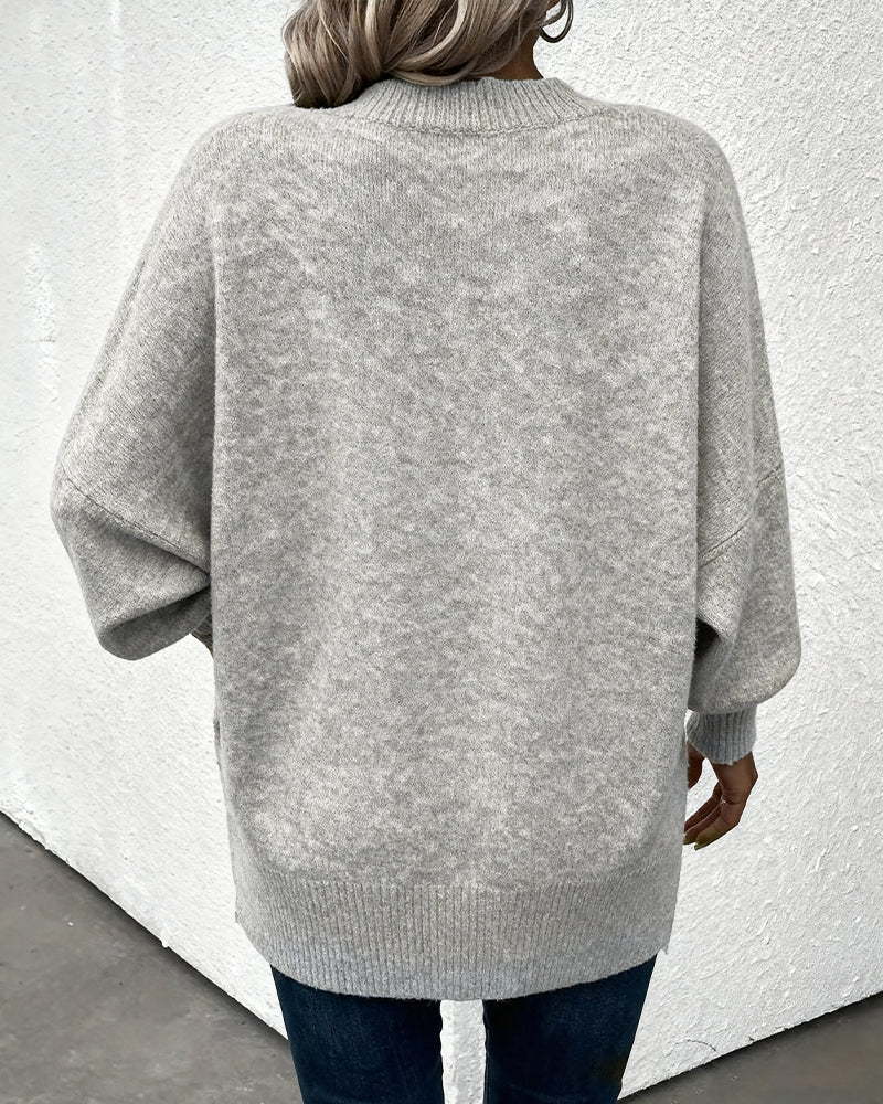 Andrea's™ | Pullover Laternenärmel V-Ausschnitt