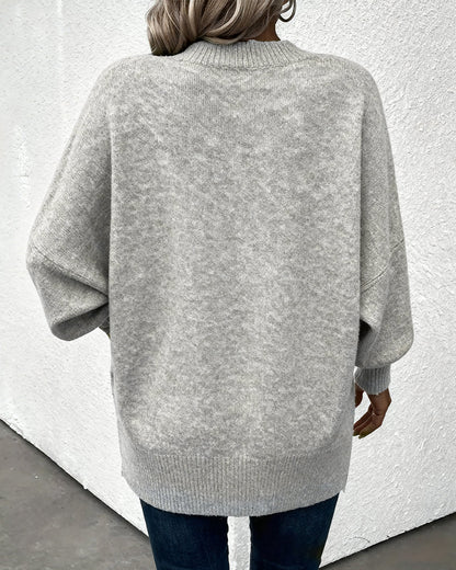 Andrea's™ | Pullover Laternenärmel V-Ausschnitt