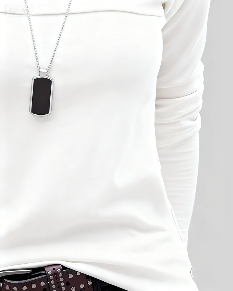 Andrea's™ | Top Slim Fit plissiert langärmlig