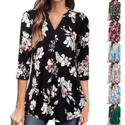 Floral V-Neck Top by Andrea Serena