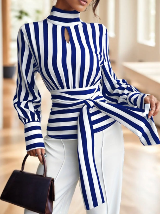 Andrea's™ | Gestreiftes langärmeliges Top