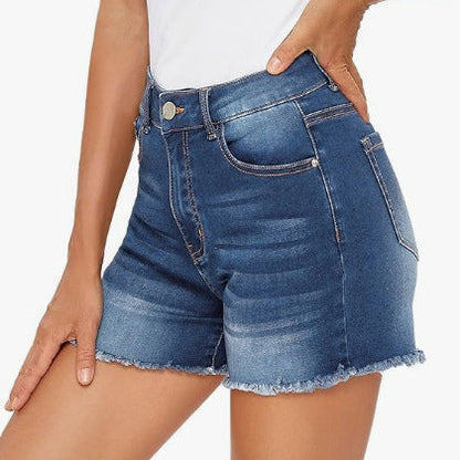 High Waist Slim Fit Denim Shorts von Andrea Serena
