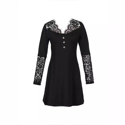Elegantes Spitzenkleid mit V-Ausschnitt von Andrea Serena