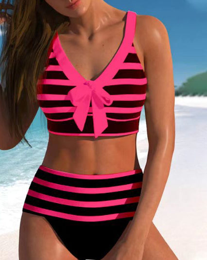 Andrea's™ | High Waist gestreifter Bikini