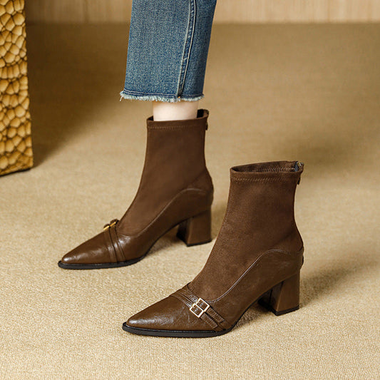 Chic Stretch Pointed Boots by Andrea Serena