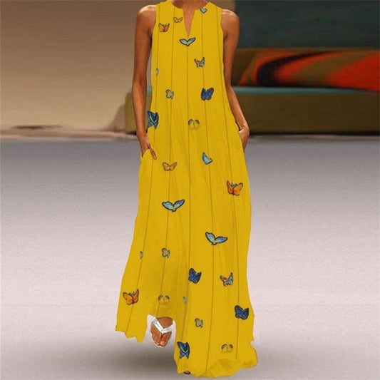 Vibrant V-Neck Swing Dress by Andrea Serena