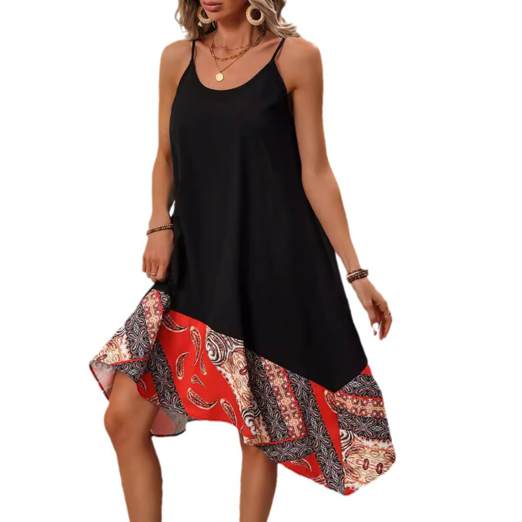 Schickes bedrucktes Trägerkleid von Andrea Serena