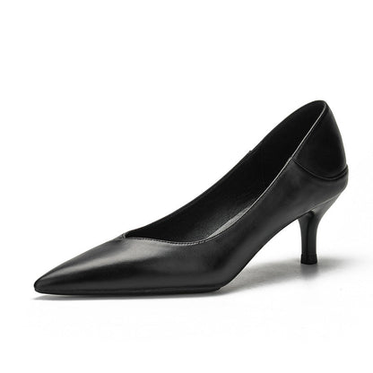 Elegante schwarze Schaffell-Pumps von Andrea Serena