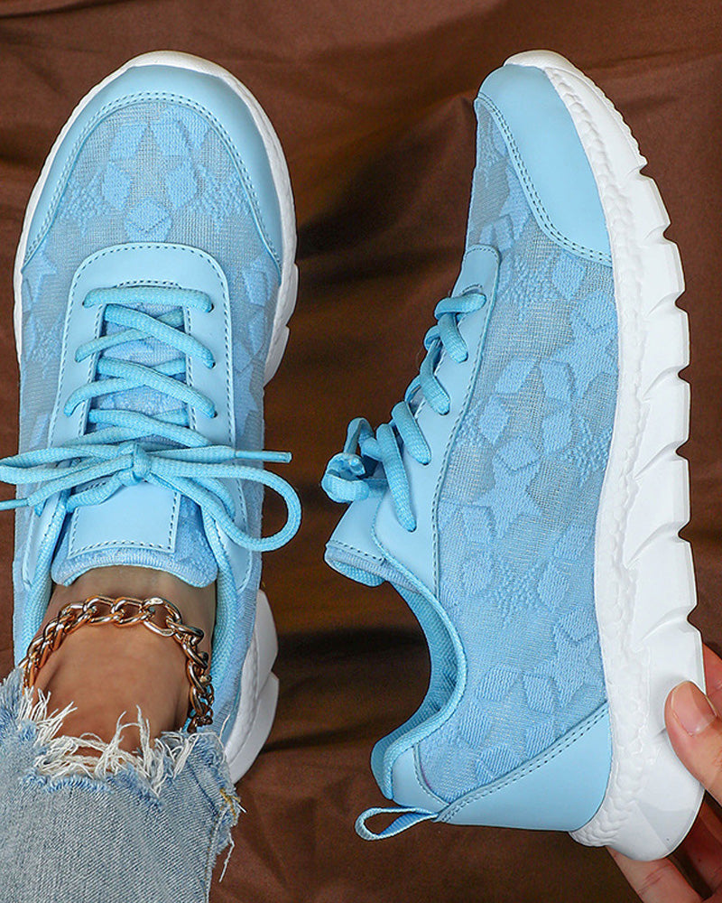 Andrea's™ | Einfache, einfarbige, atmungsaktive Schnürsneaker