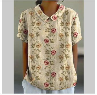 Andrea's™ | Bedruckte Bluse mit Rundhalsausschnitt