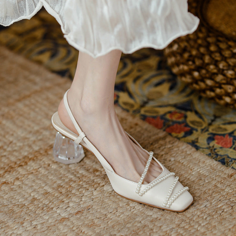 Elegante Kristall-Sandalen mit Absatz von Andrea Serena