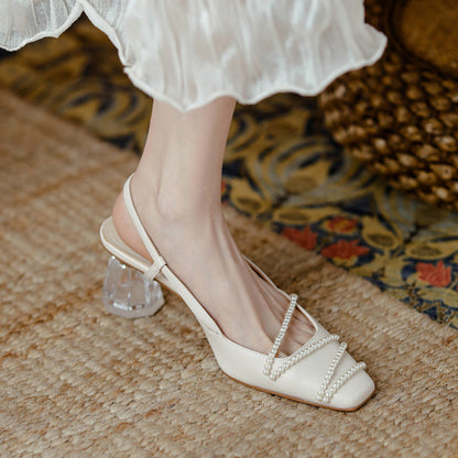 Elegante Kristall-Sandalen mit Absatz von Andrea Serena