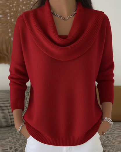 Andrea's™ | Pullover Uni-Farbe Flauschkragen Pullover