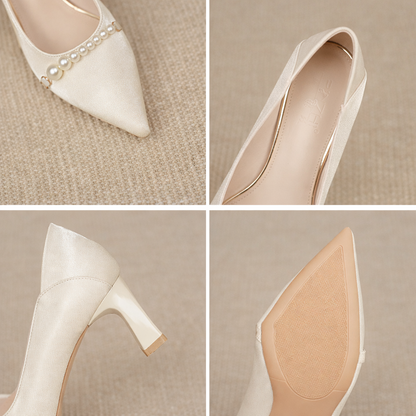 Elegante spitze Pumps mit Perlen von Andrea Serena