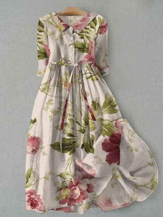 Andrea's™ | Geblümtes Midikleid mit Kragen