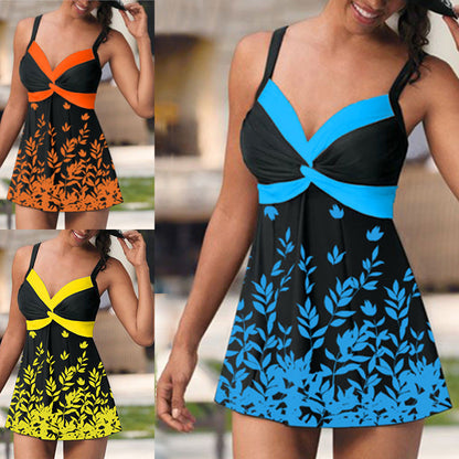 Floral Leaf Skirt Tankini by Andrea Serena