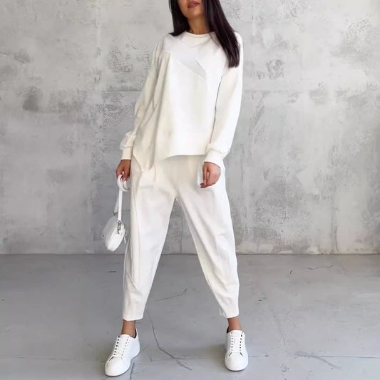 Andrea's™ |  Rundhalsausschnitt Lose und langärmelige Pullover Set