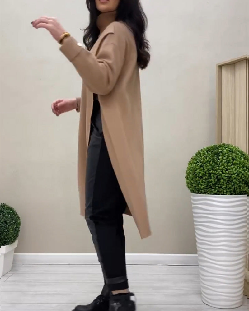 Andrea's™ | Rollkragenpulloverkleid mit seitlichem Schlitz