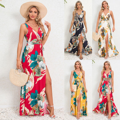 Floral V-Neck Maxi Dress by Andrea Serena