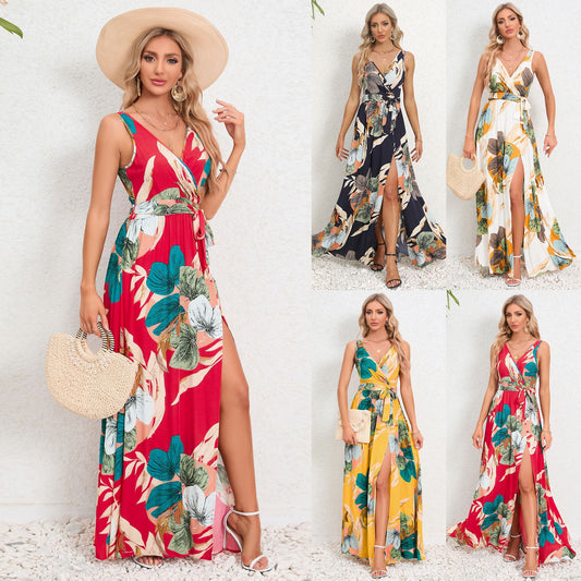 Floral V-Neck Maxi Dress by Andrea Serena