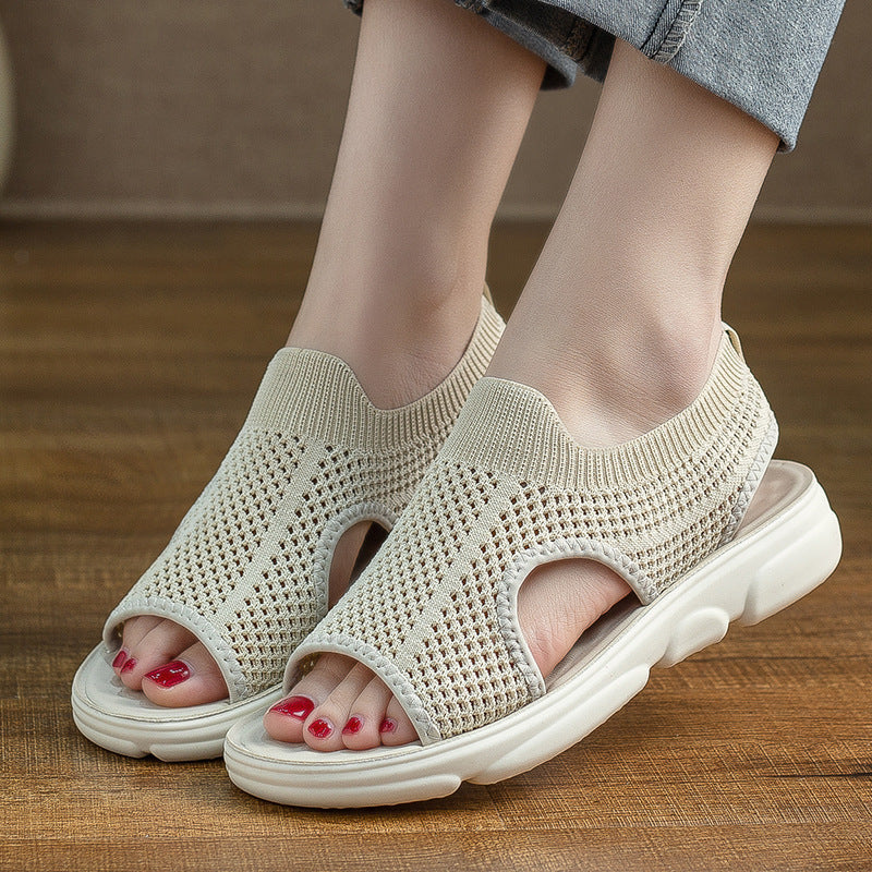 Breathable Knit Flat Sandals by Andrea Serena