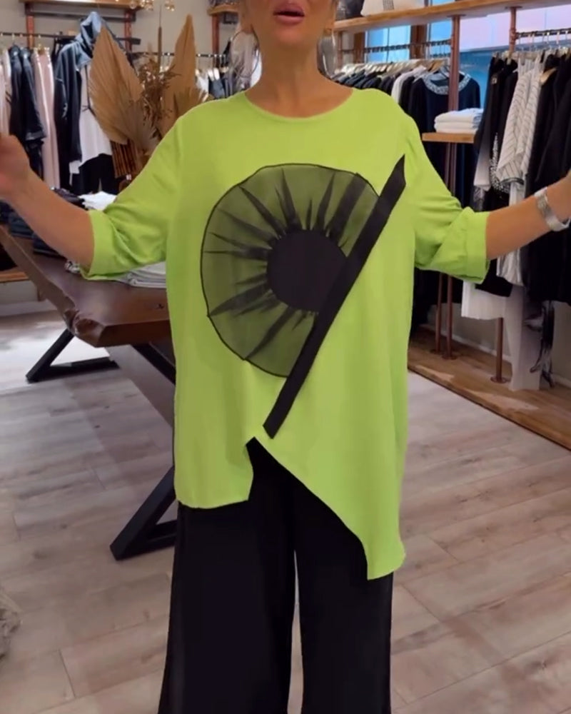 Andrea's™ | T-Shirt blumenmuster kurzarm lässig