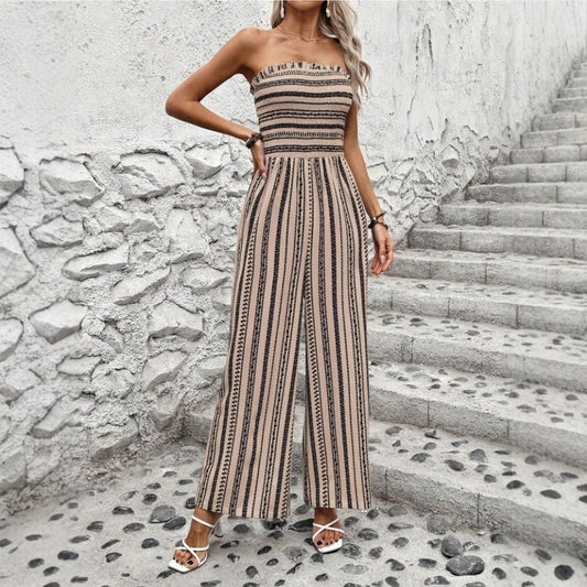 Schicker gestreifter Andrea Serena Tube Top Jumpsuit