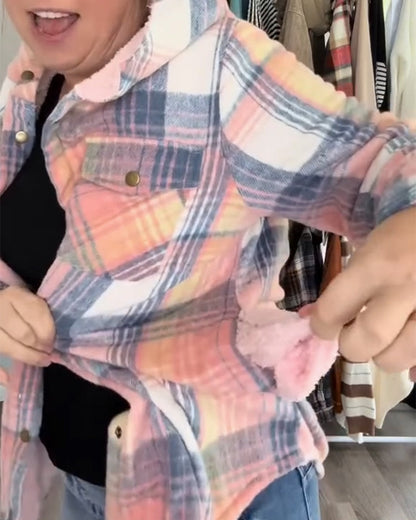 Andrea's™ | Karierte Kapuzen-Wollmantel