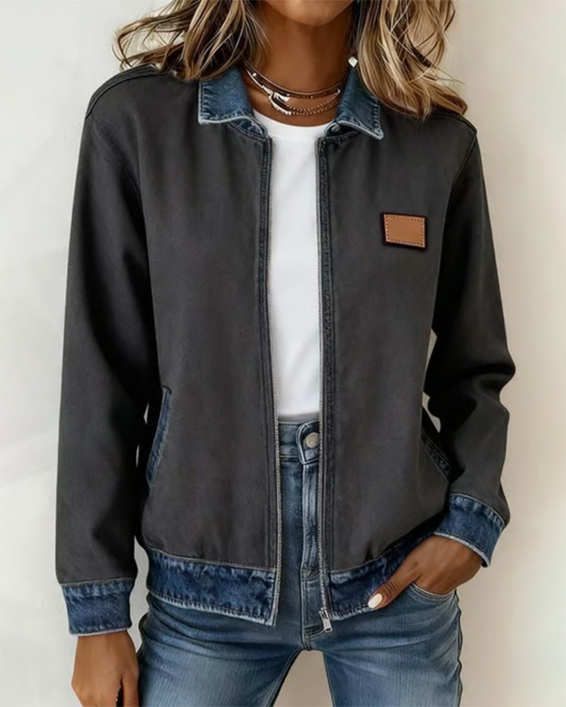 Andrea's™ | Mantel Mit Kontrastierendem Revers Und Reißverschluss