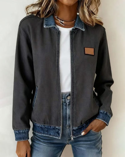 Andrea's™ | Mantel Mit Kontrastierendem Revers Und Reißverschluss