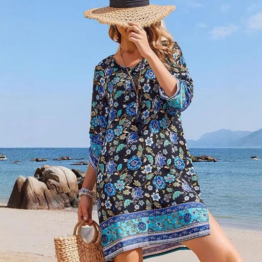 Boho-Blumenkleid Andrea Serena mit Quasten