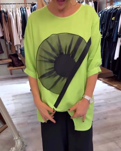 Andrea's™ | T-Shirt blumenmuster kurzarm lässig