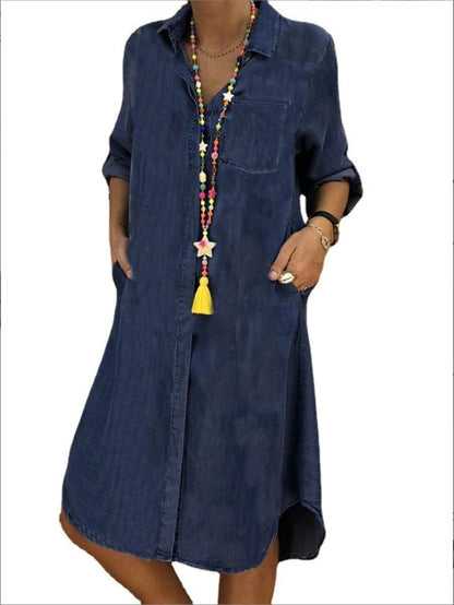 Andrea's™ | Denim Kleid mit Knopfleiste