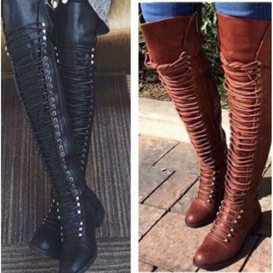 Andrea's™ | Schnürstiefel über dem Knie