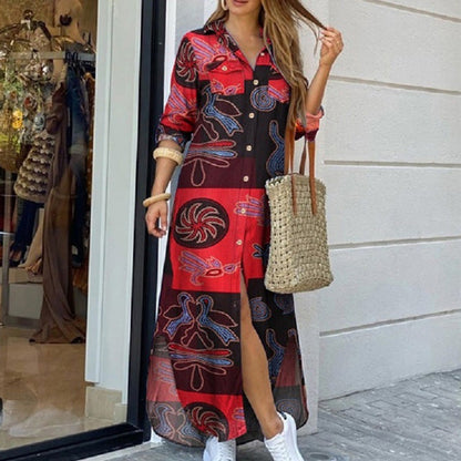 Hemdblusenkleid von Andrea Serena mit lebendigem Print