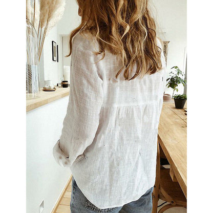 Andrea Serena Cardigan-Bluse mit lockerer Passform und Reverskragen
