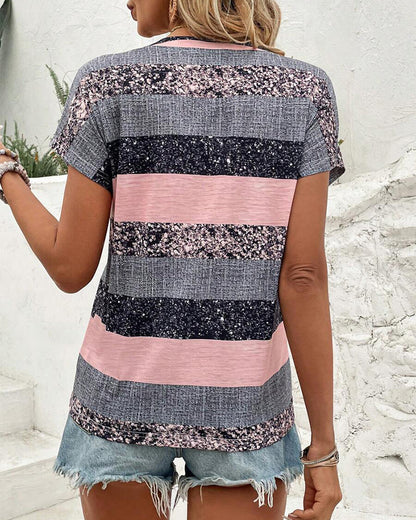 Andrea's™ | T-Shirt V-Ausschnitt Kurzarm