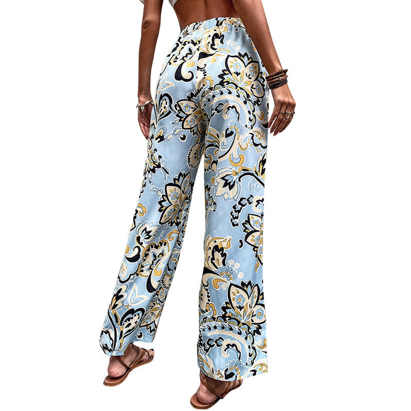 Hose mit Blumenmuster und geradem Bein von Andrea Serena