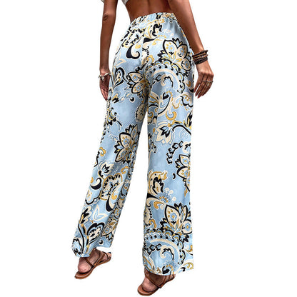 Hose mit Blumenmuster und geradem Bein von Andrea Serena