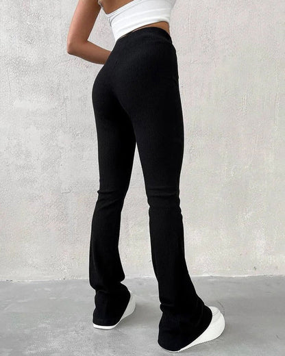 Andrea's™ | Einfarbige slim-fit-hose mit micro-flare