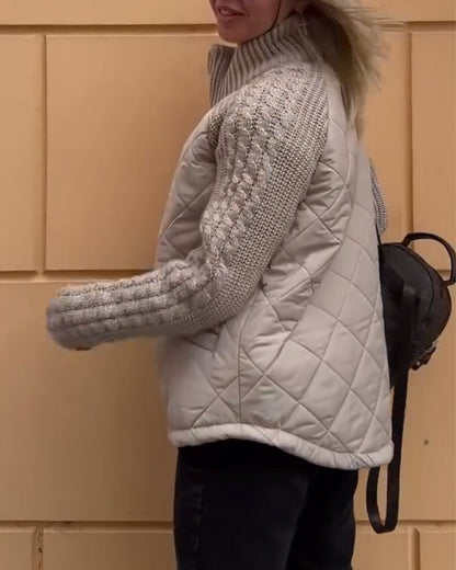 Andrea's™ | Einfarbiger mantel mit reißverschluss und hohem kragen