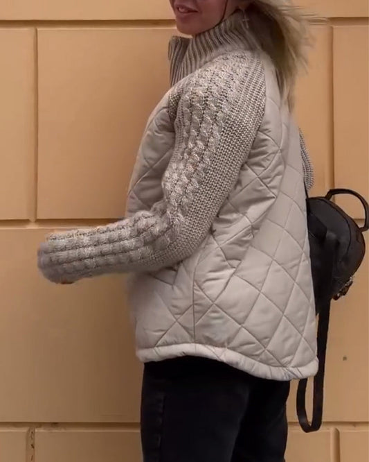 Andrea's™ | Einfarbiger mantel mit reißverschluss und hohem kragen