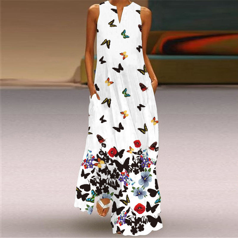 Vibrant Print Long Dress Andrea Serena