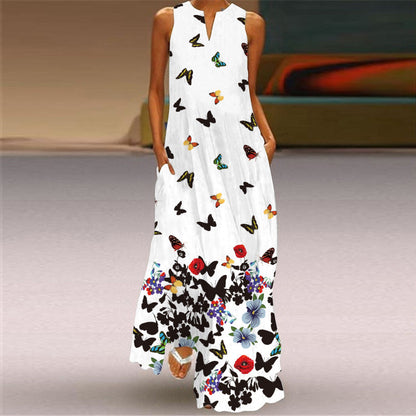 Vibrant Print Long Dress Andrea Serena