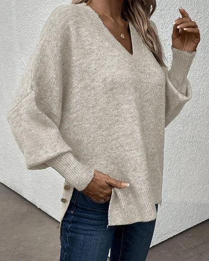 Andrea's™ | Pullover Laternenärmel V-Ausschnitt