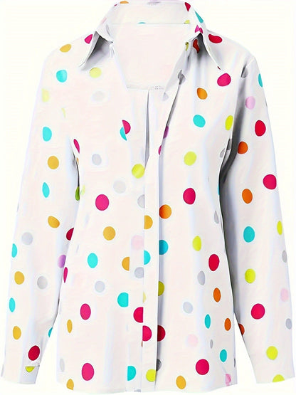Verspielte Andrea Serena Alltagsbluse mit Polka-Dots