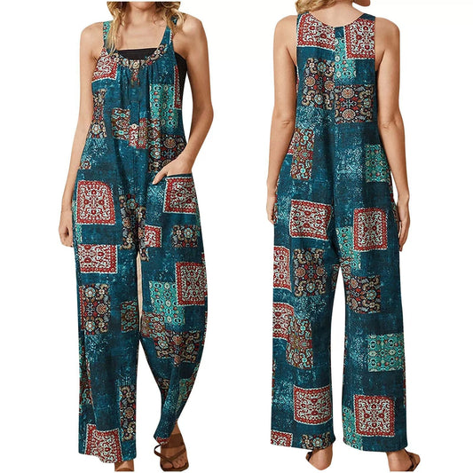 Vintage-Jumpsuit mit Andrea Serena-Print