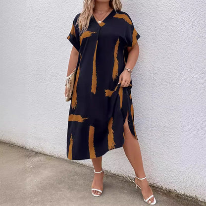 Modernes geometrisches Andrea Serena Dolman Maxikleid